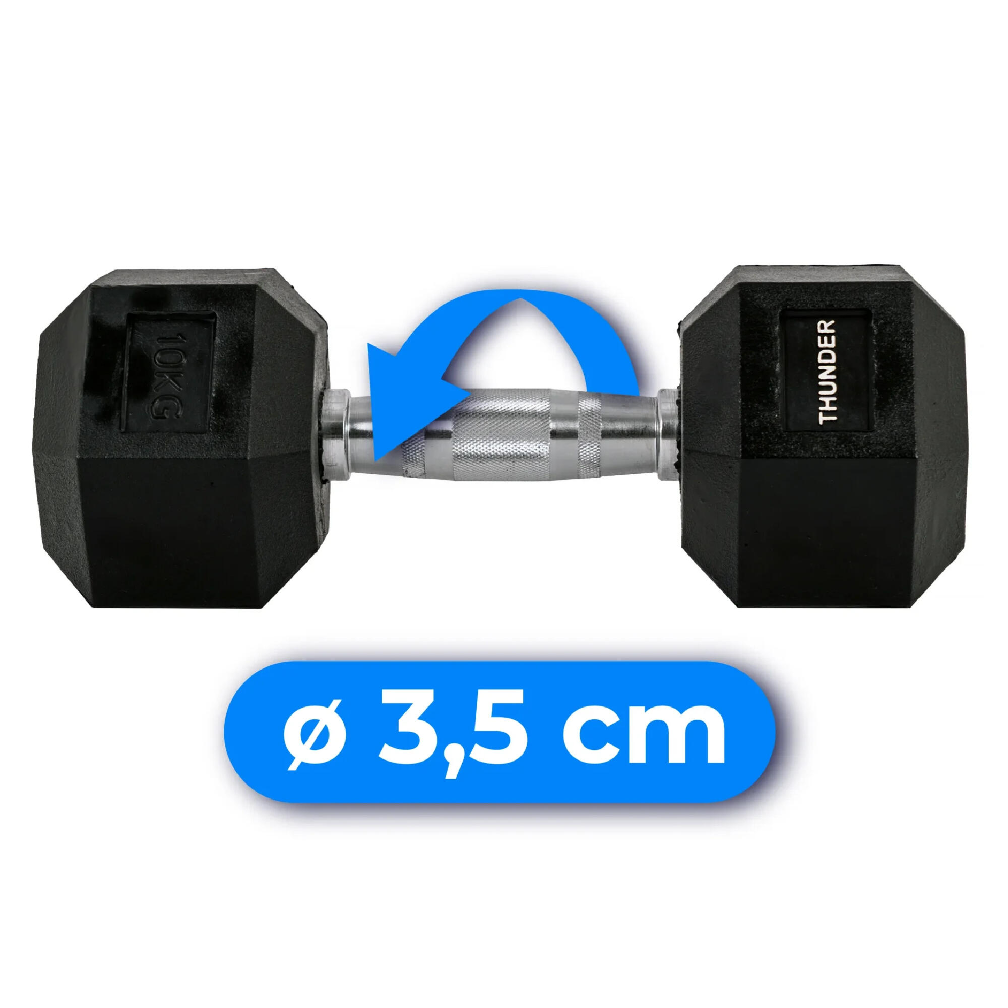 Hantla hexagonalna Thunder hex 10kg 5/8