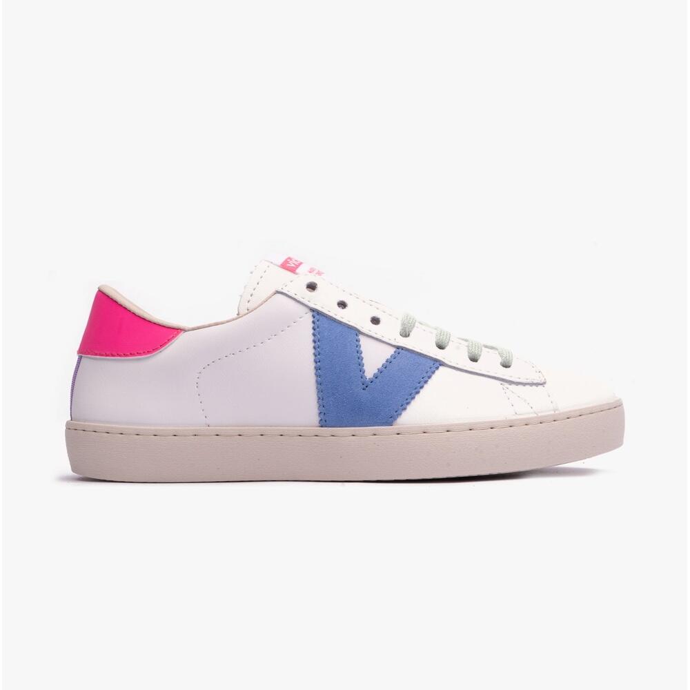 Victoria - Chaussure De Randonnée Baskets Femme Victoria Berlin Piel & Neon Ros - Baskets - Blanc|multicolore - Decathlon