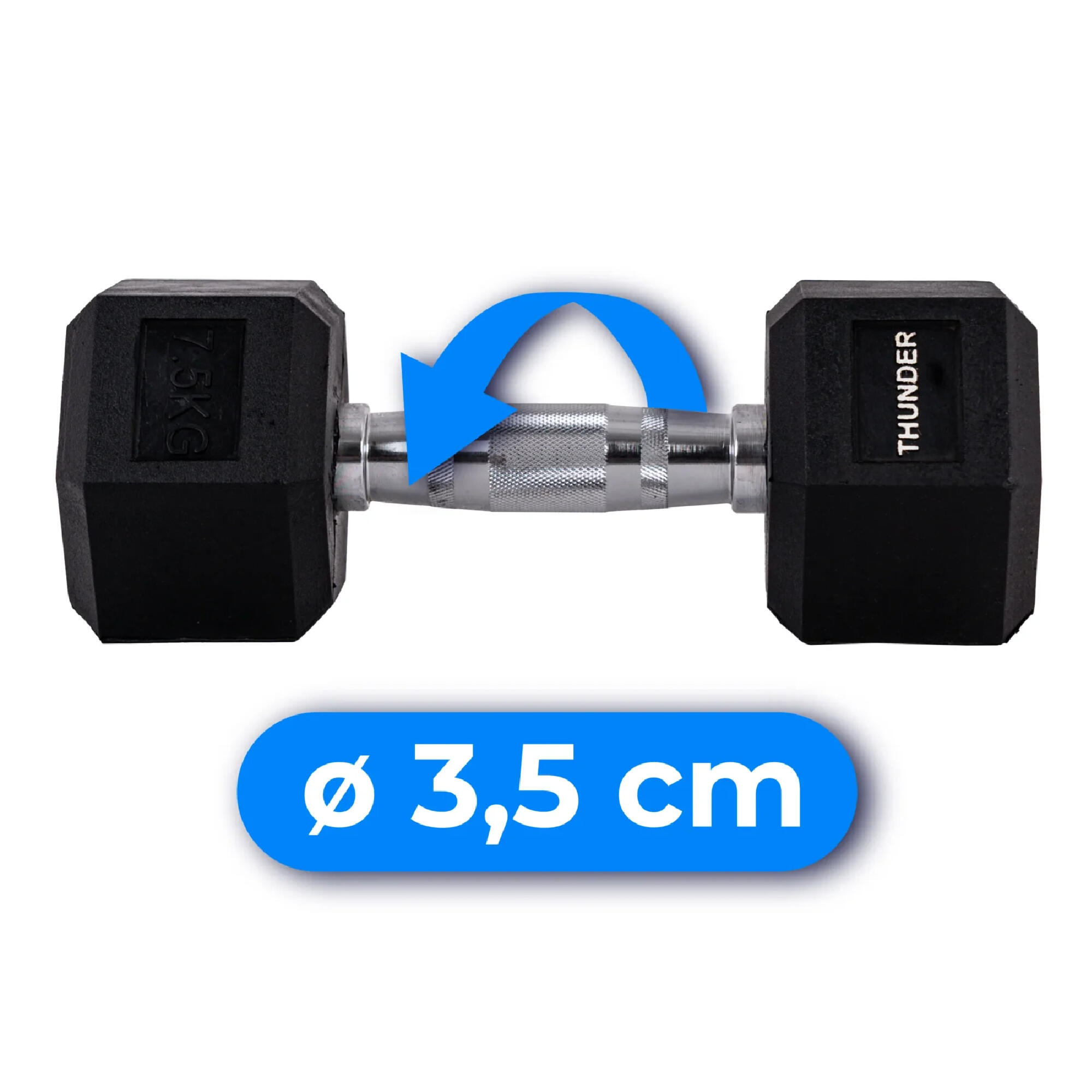 Manubrio esagonale Thunder hex 7,5kg 3/8