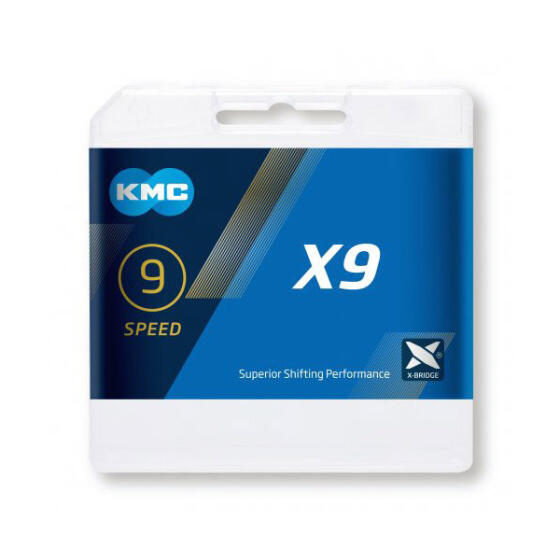 Chaîne KMC X9 114 Maillons 9V Argent 7/7