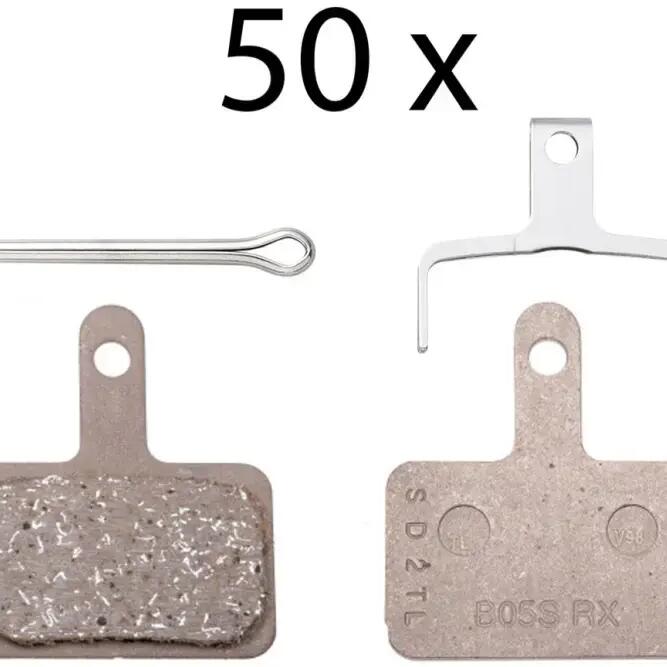 Bicycle brake pads with resin shoe and spring and type 3 pin Shimano B05S-RX (x5