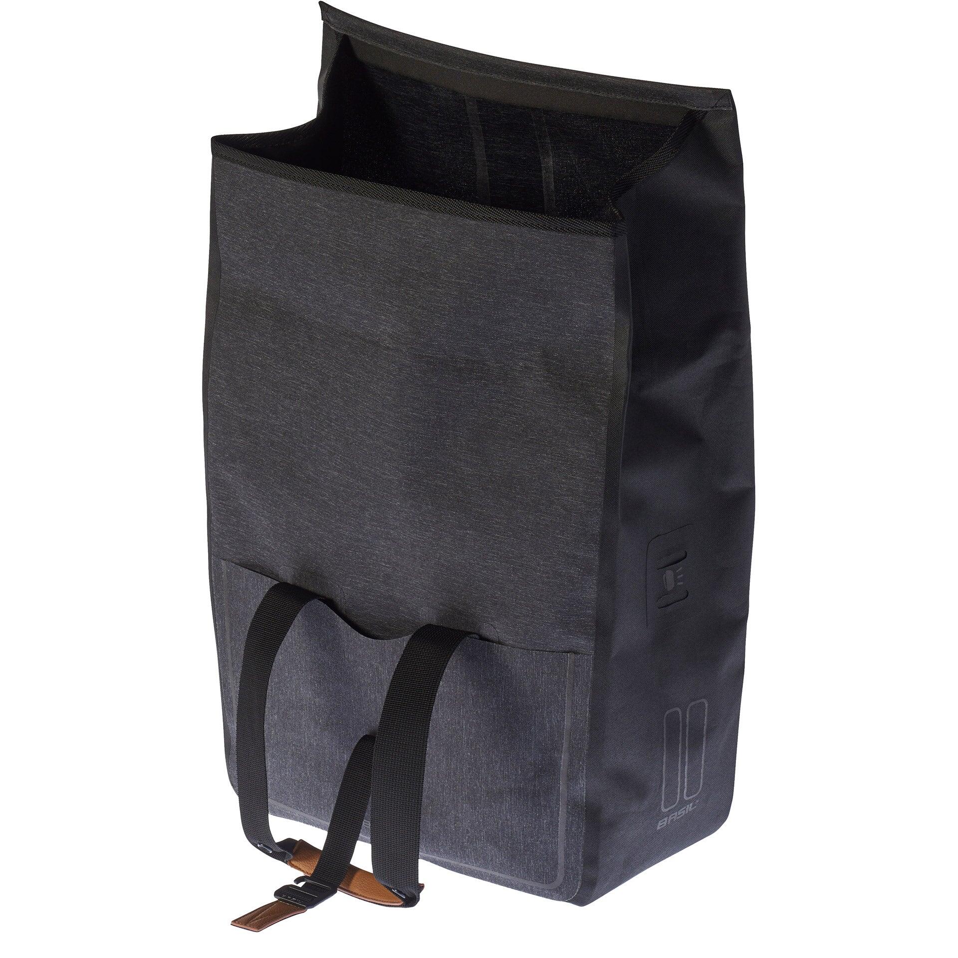Basil Shoppertasche Urban Dry charcoal mel,33,5x16x48cm,25ltr, wasserd 6/6