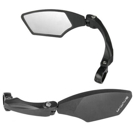 M-Wave Spy Space fietsspiegel links, Ø22,2mm, 3D-verstelbaar, echt glas, zw...