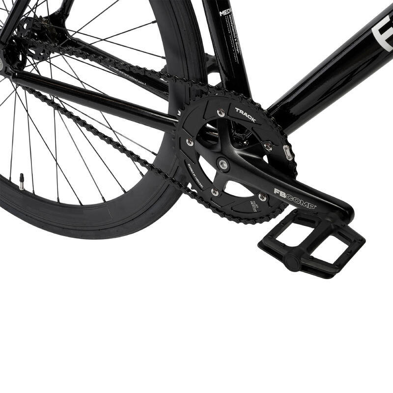 Bicicletă fixie din aluminiu ușor, 28", Glossy Black