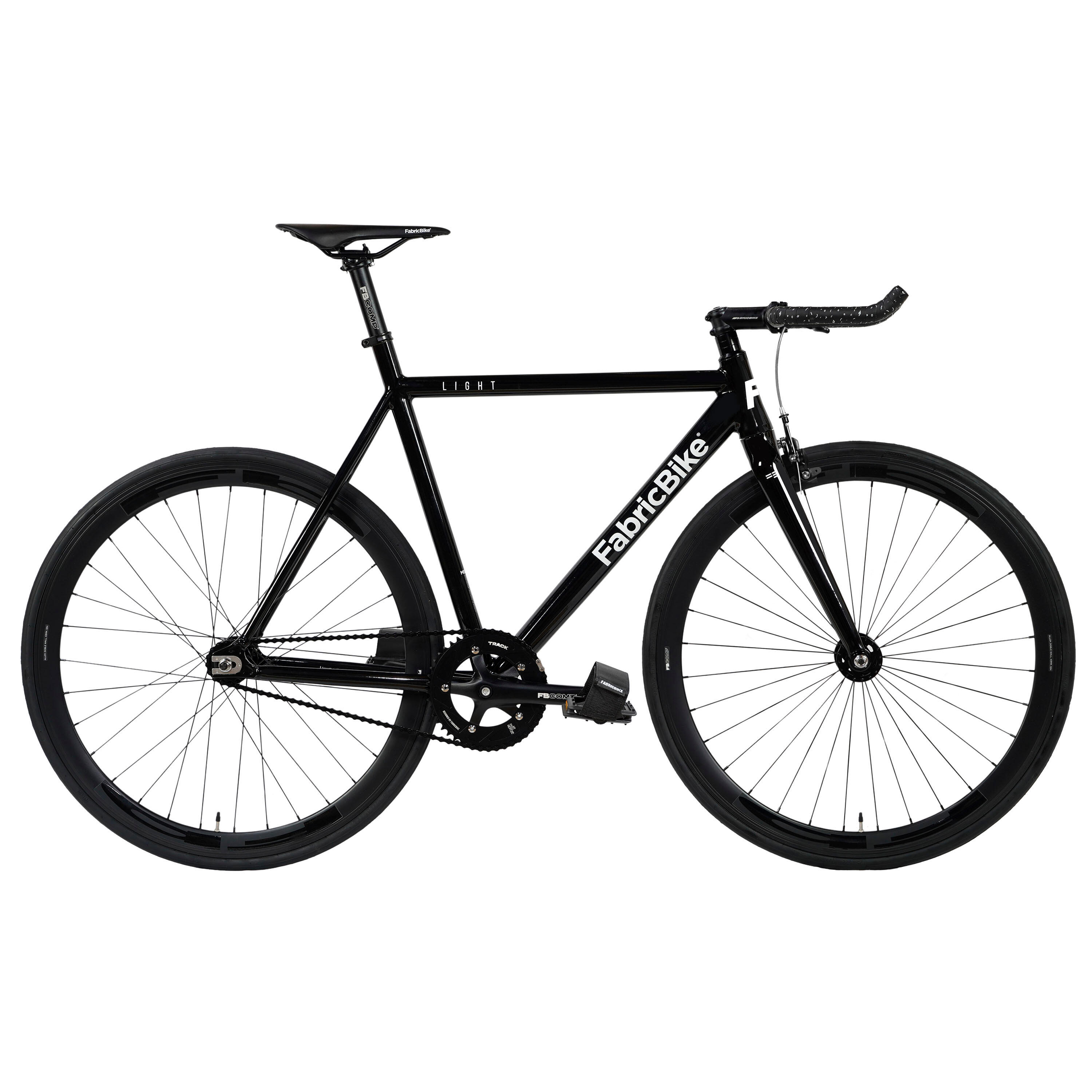 FABRICBIKE Fixie-Fahrrad Light Aluminium 28" – Glossy Black