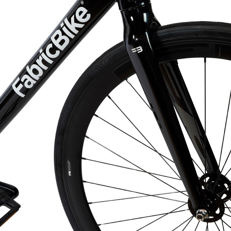 Bicicletă fixie din aluminiu ușor, 28", Glossy Black