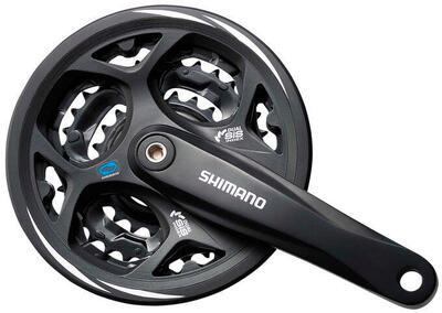 Shimano altus fc-cm311 crankstel 7/8 speed 48-38-28t zwart