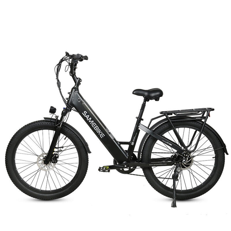Bicicletă electrică cu coș frontal SAMEBIKE RS-A01 Plus cu baterie de 48V 14Ah