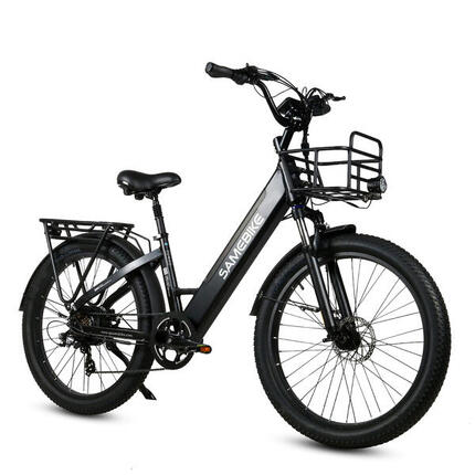 Vélo électrique avec panier avant SAMEBIKE RS-A01 Plus avec batterie 48 V 14 Ah