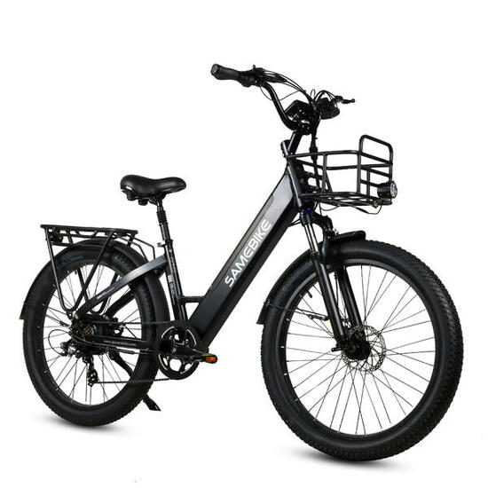 Vélo électrique avec panier avant SAMEBIKE RS-A01 Plus avec batterie 48 V 14 Ah