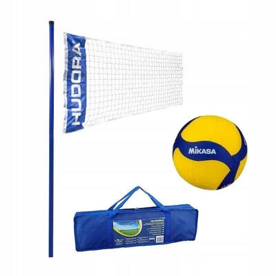 Zestaw Do Siatkówki I Badmintona Hudora + Piłka Mikasa V360W