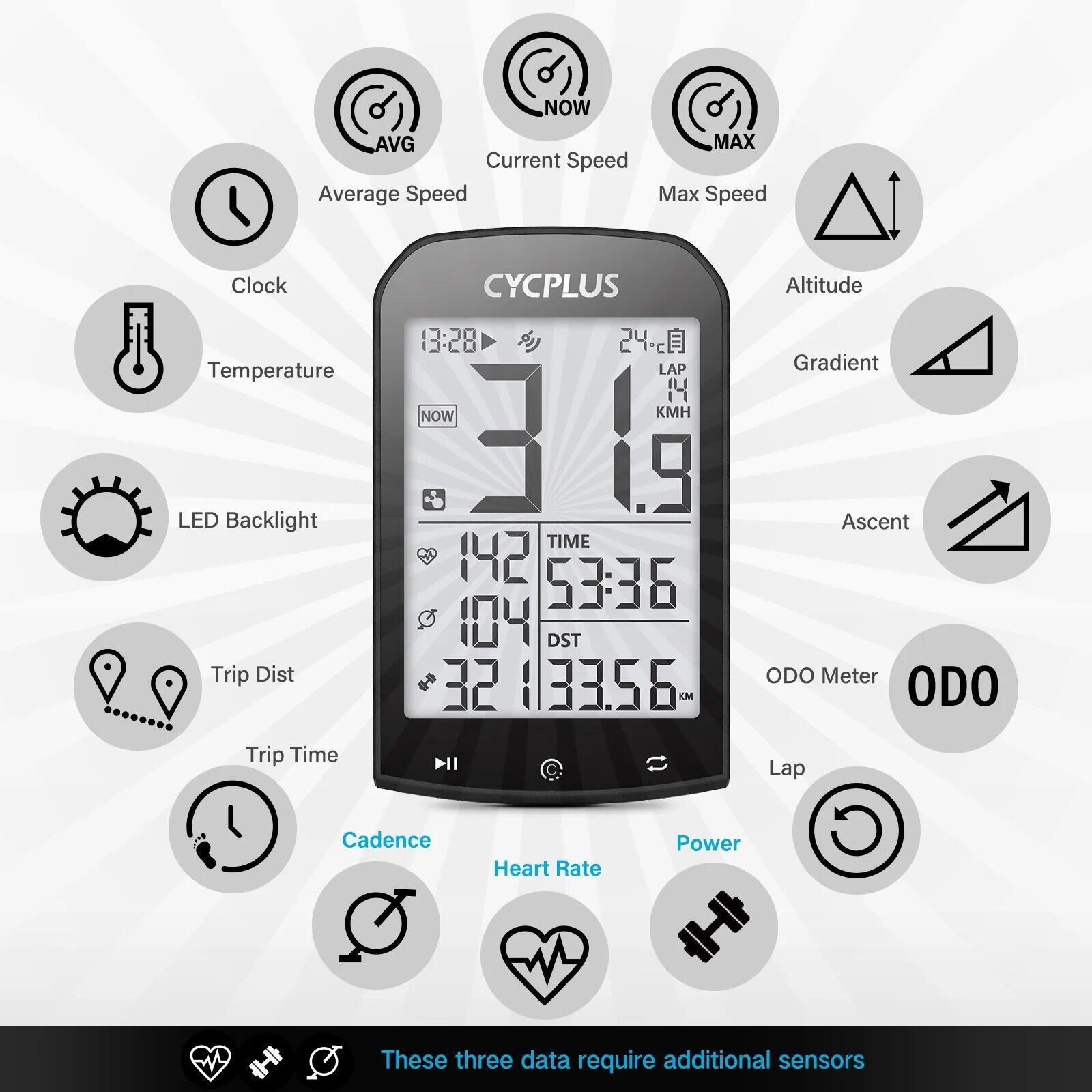 Computer da bicicletta M1 GPS wireless con schermo LCD 3/6