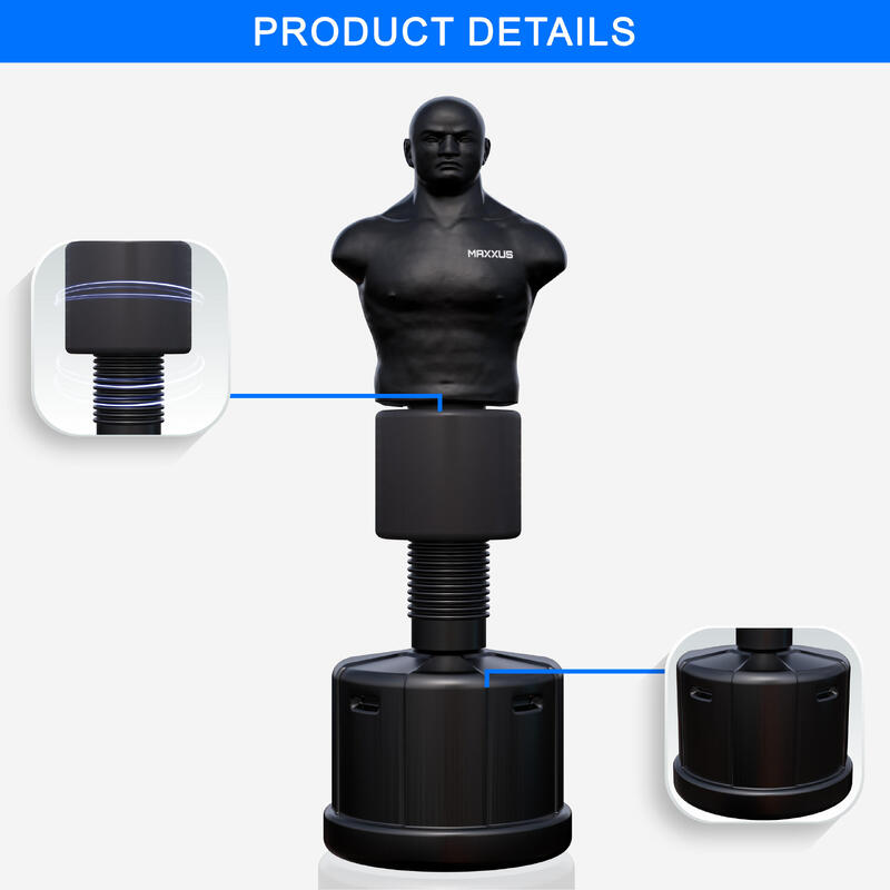 Sac de box, manechin de box PRO FIGHTER, negru, Maxxus