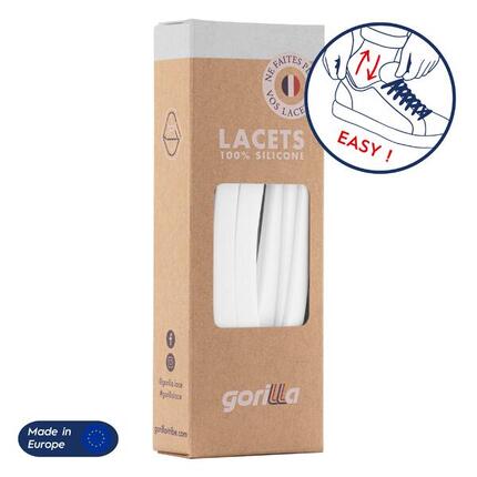 Lacets élastiques larges pour baskets sneakers silicone - noir