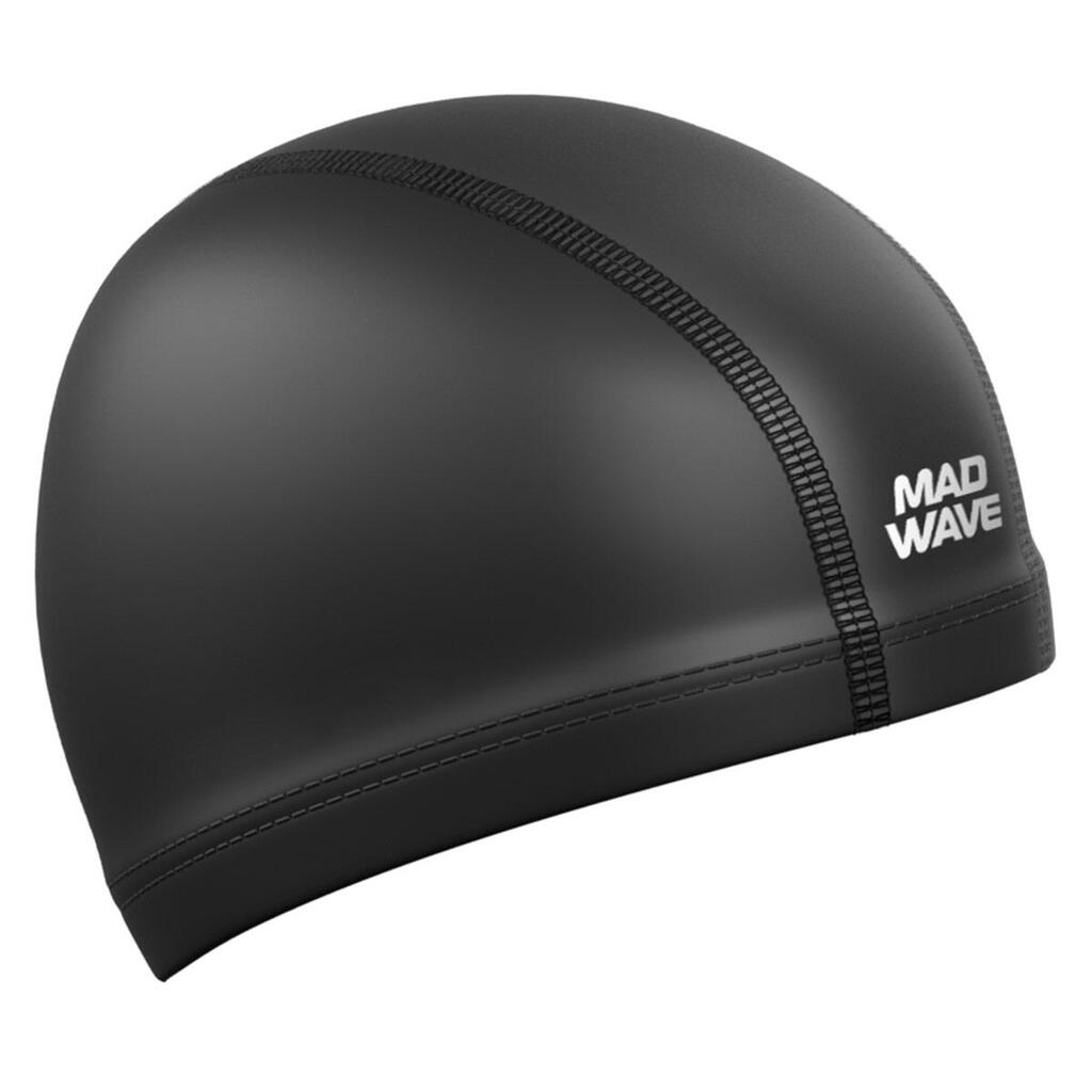 MAD WAVE Men's PU-Coated Swim Cap - Black