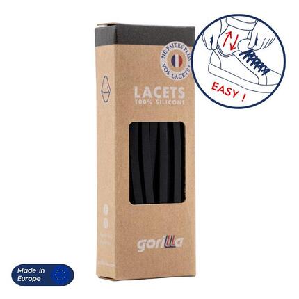 Lacets élastiques fins pour baskets sneakers silicone - noir