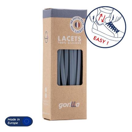 Lacets élastiques fins pour baskets sneakers silicone - noir