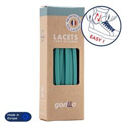 Lacets Élastiques Fins Pour Chaussures Baskets Sneakers Silicone - bleu gris