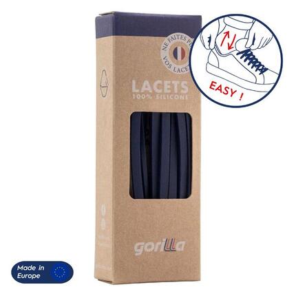 Lacets élastiques fins pour baskets sneakers silicone - noir