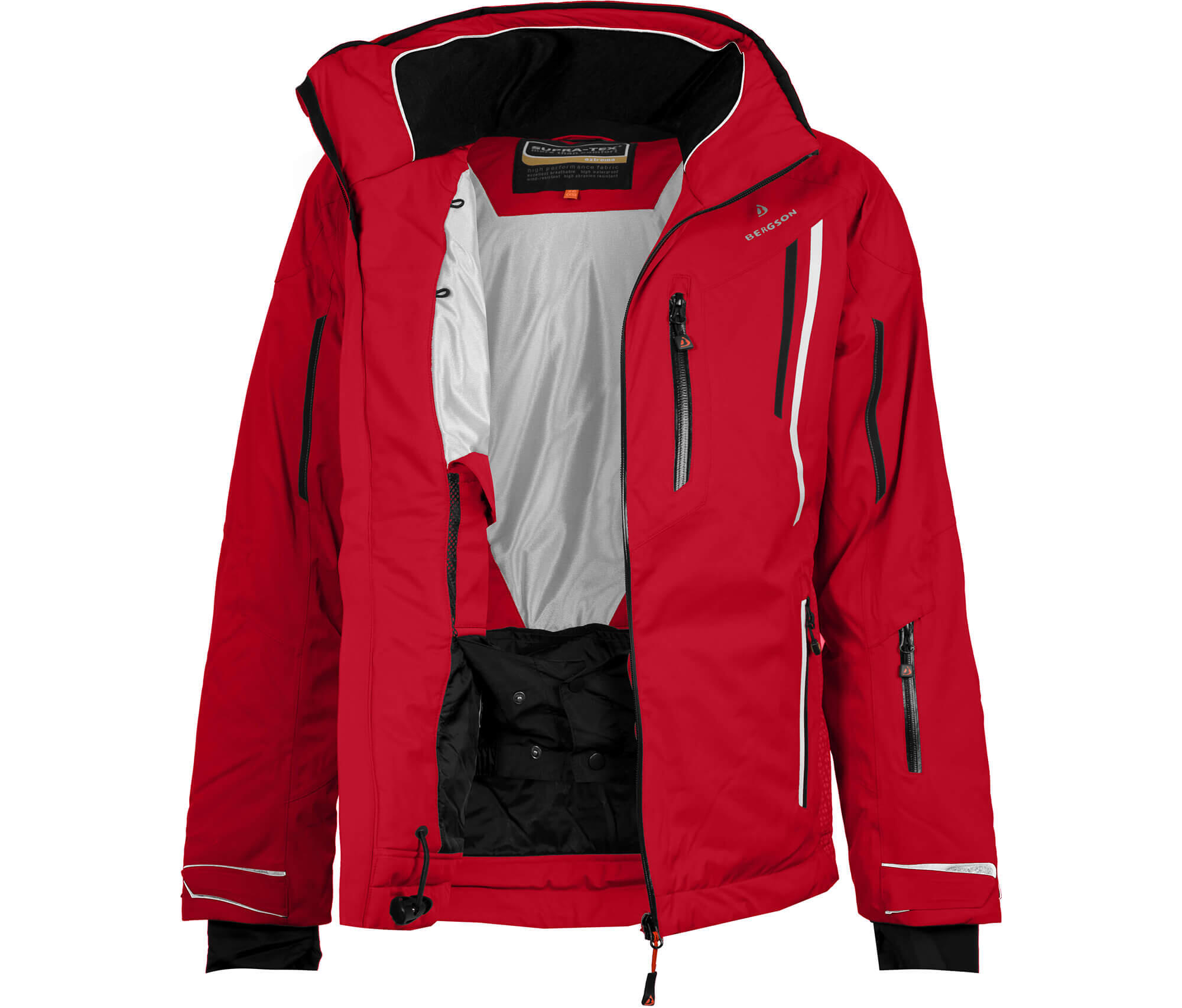 Herren Skijacke warm wattiert, wasserdicht (20000 mm) Rot 3/5