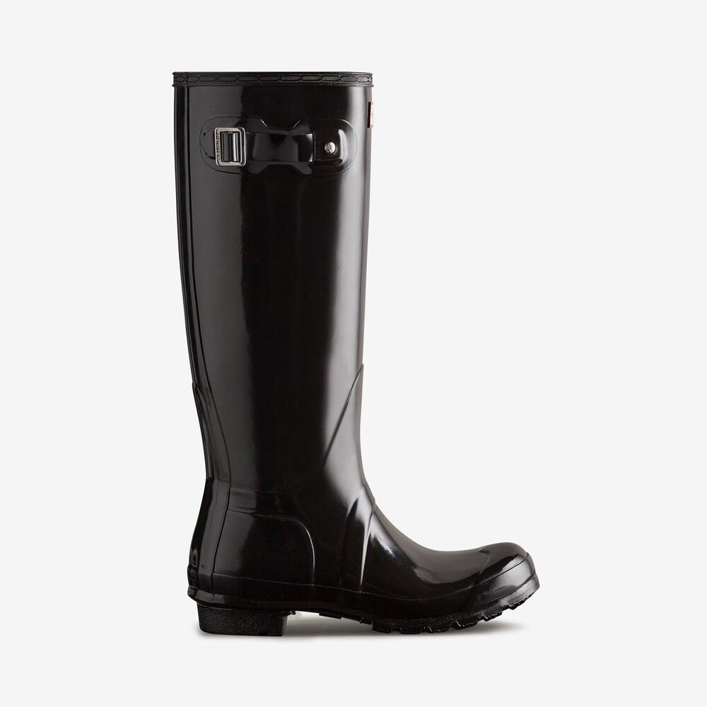 HUNTER Botas Hunter Modelo Original Tall Gloss Black Cor Preto