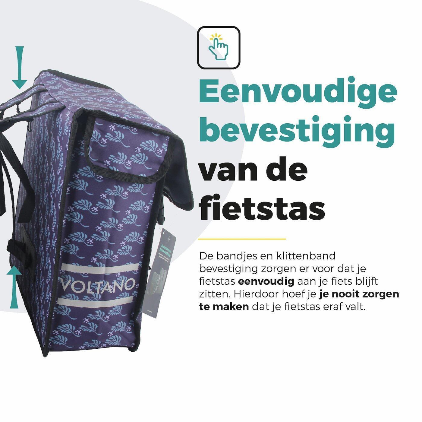 Voltano Dubbele Fietstas Purple Passion - 38 Liter - Waterdicht Polyester 7/7