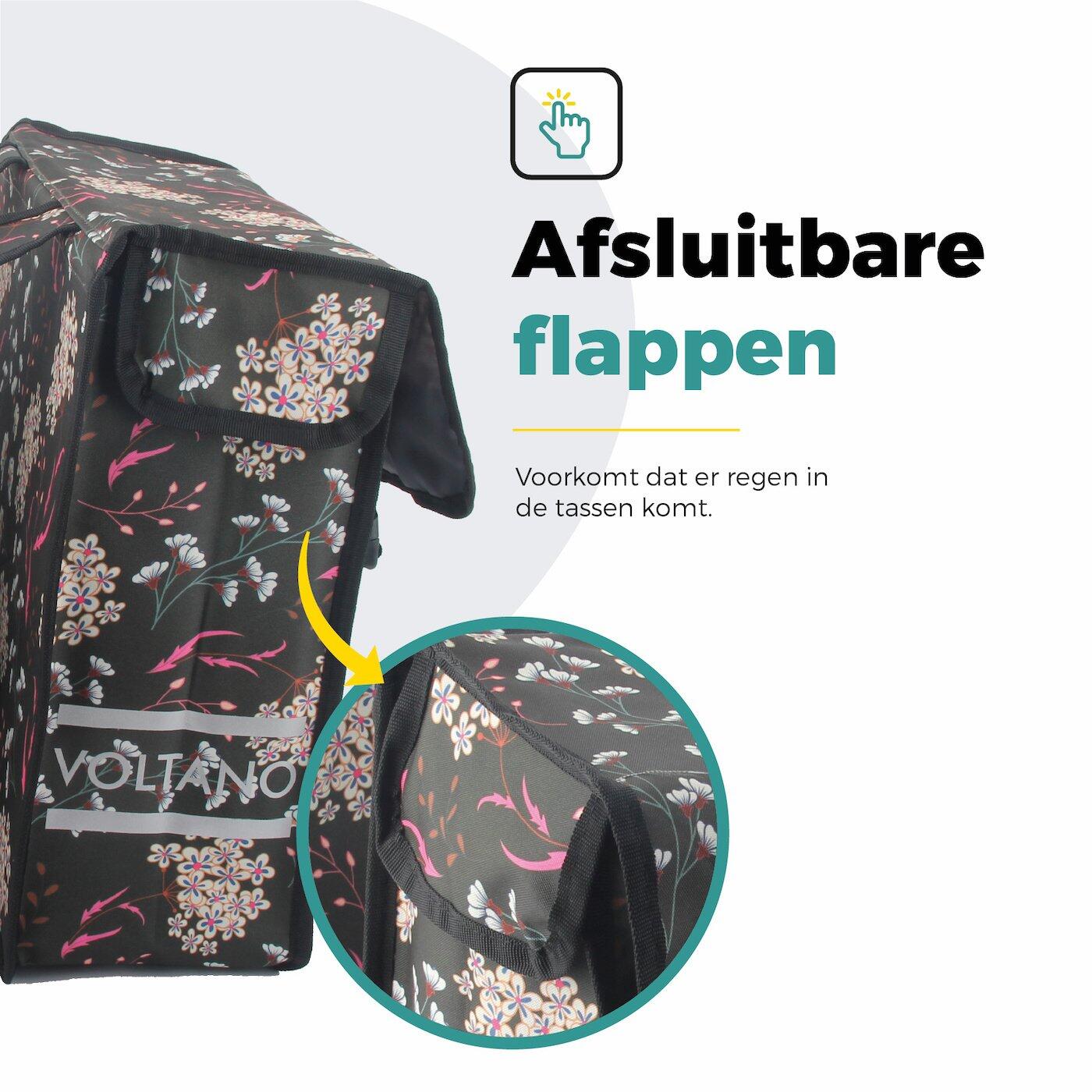 Voltano Dubbele Fietstas Pink Elegance - 38 Liter - Waterdicht Polyester 6/7