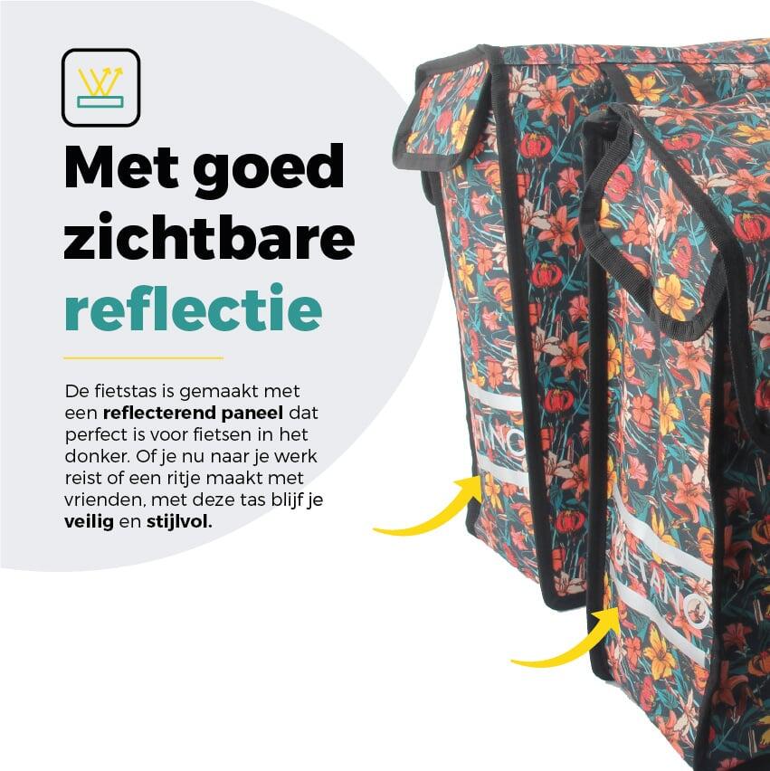 Voltano Dubbele Fietstas Floral Fiesta - 38 Liter - Waterdicht Polyester 6/7