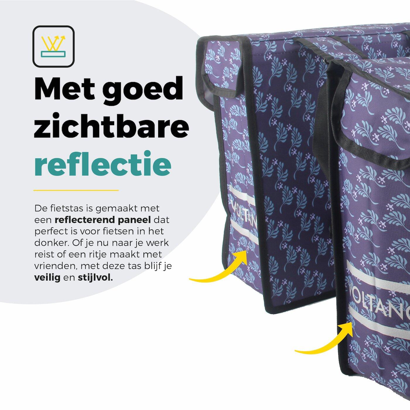 Voltano Dubbele Fietstas Purple Passion - 38 Liter - Waterdicht Polyester 5/7
