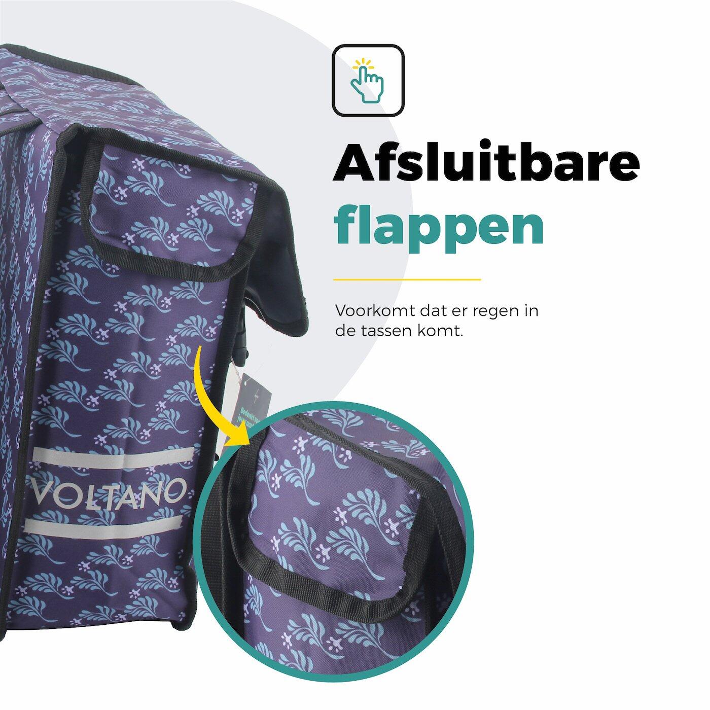 Voltano Dubbele Fietstas Purple Passion - 38 Liter - Waterdicht Polyester 4/7