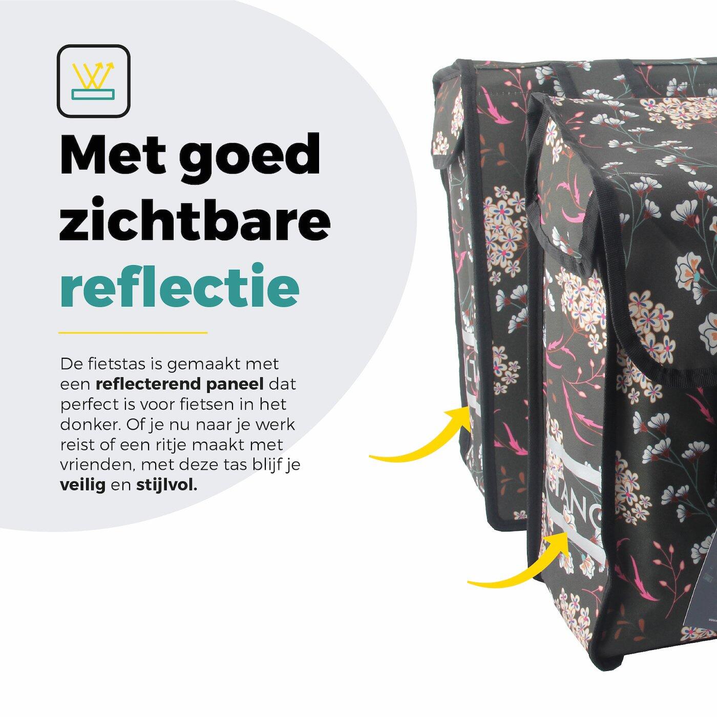 Voltano Dubbele Fietstas Pink Elegance - 38 Liter - Waterdicht Polyester 5/7