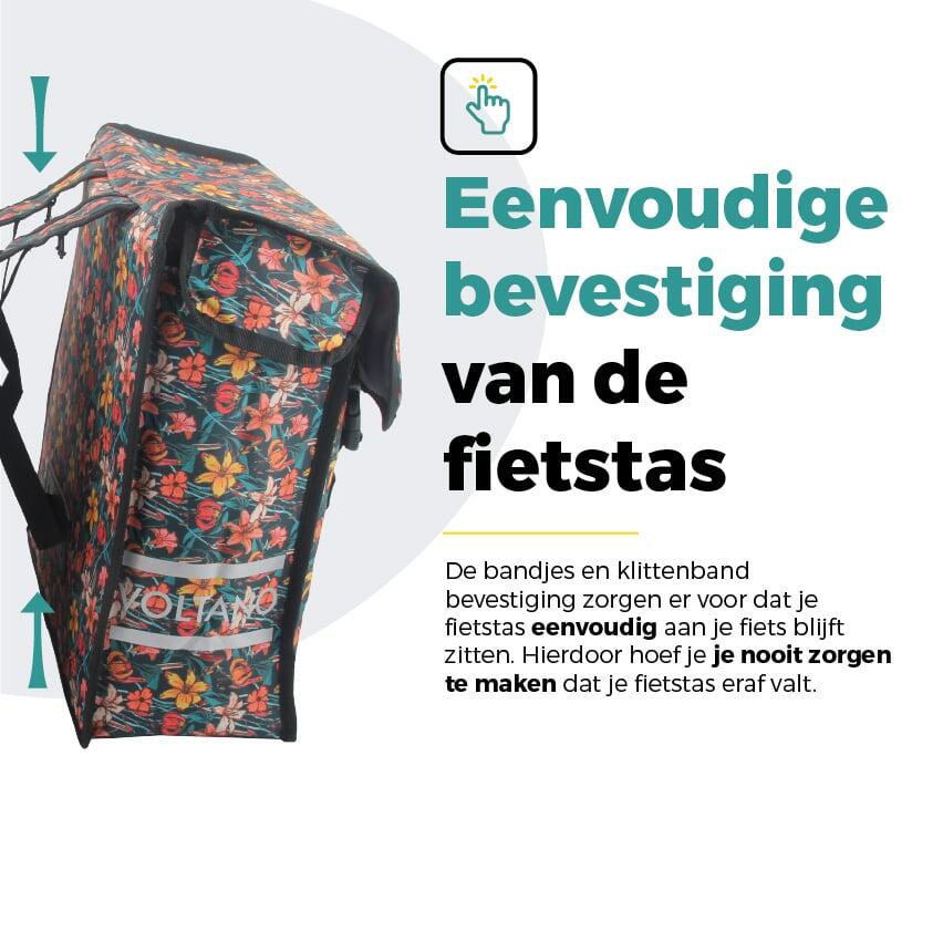 Voltano Dubbele Fietstas Floral Fiesta - 38 Liter - Waterdicht Polyester 4/7