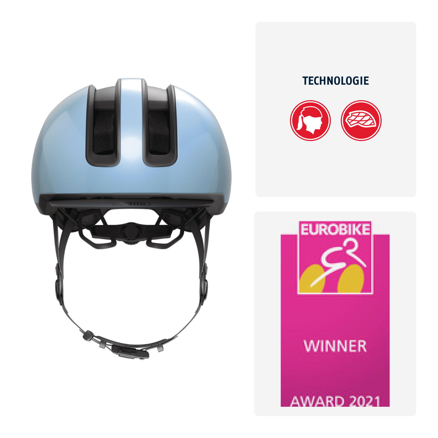 Casque Abus Hud-Y Iced Blue L 57-61cm - Style et Sécurité à Vélo 2/7