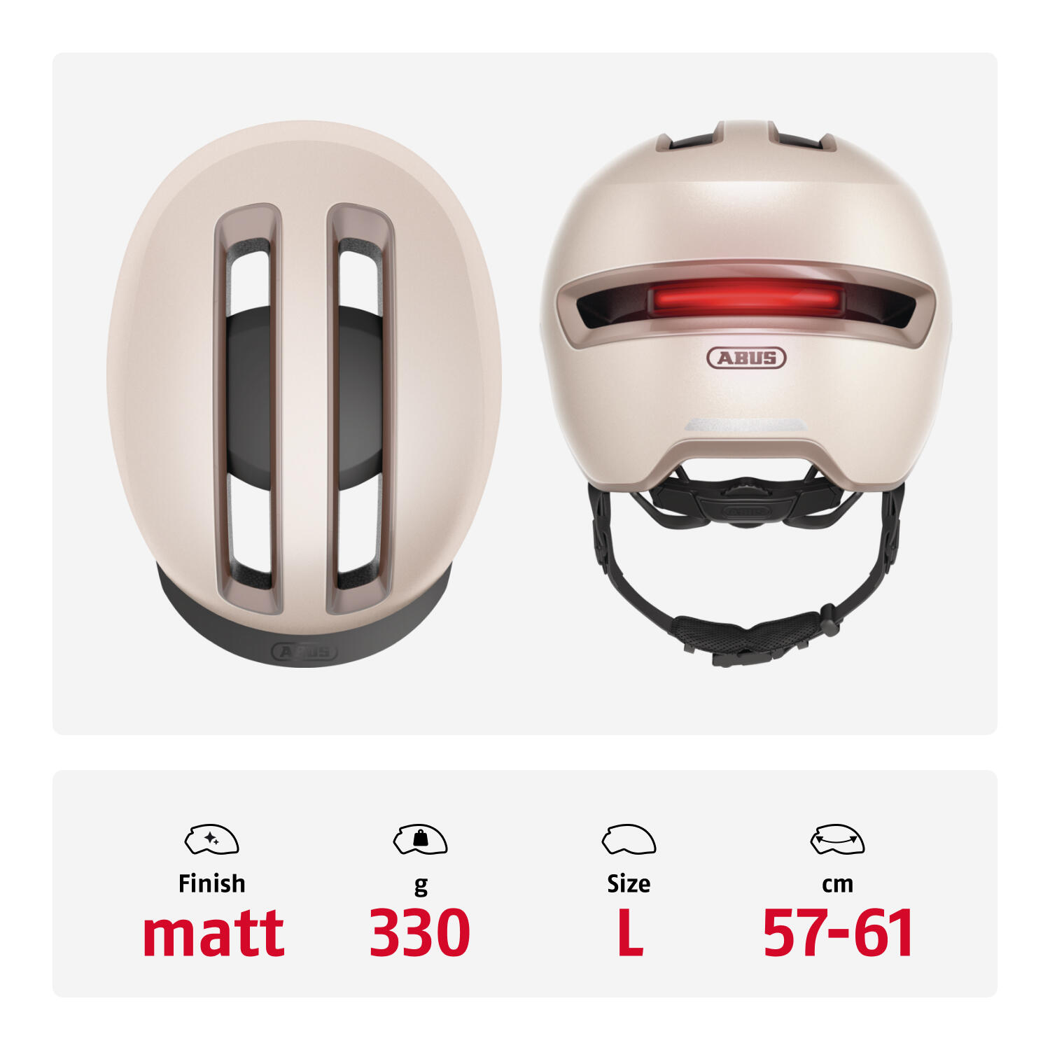 Abus Casque de Vélo Hud-Y Champagne Or L 57-61cm 3/7