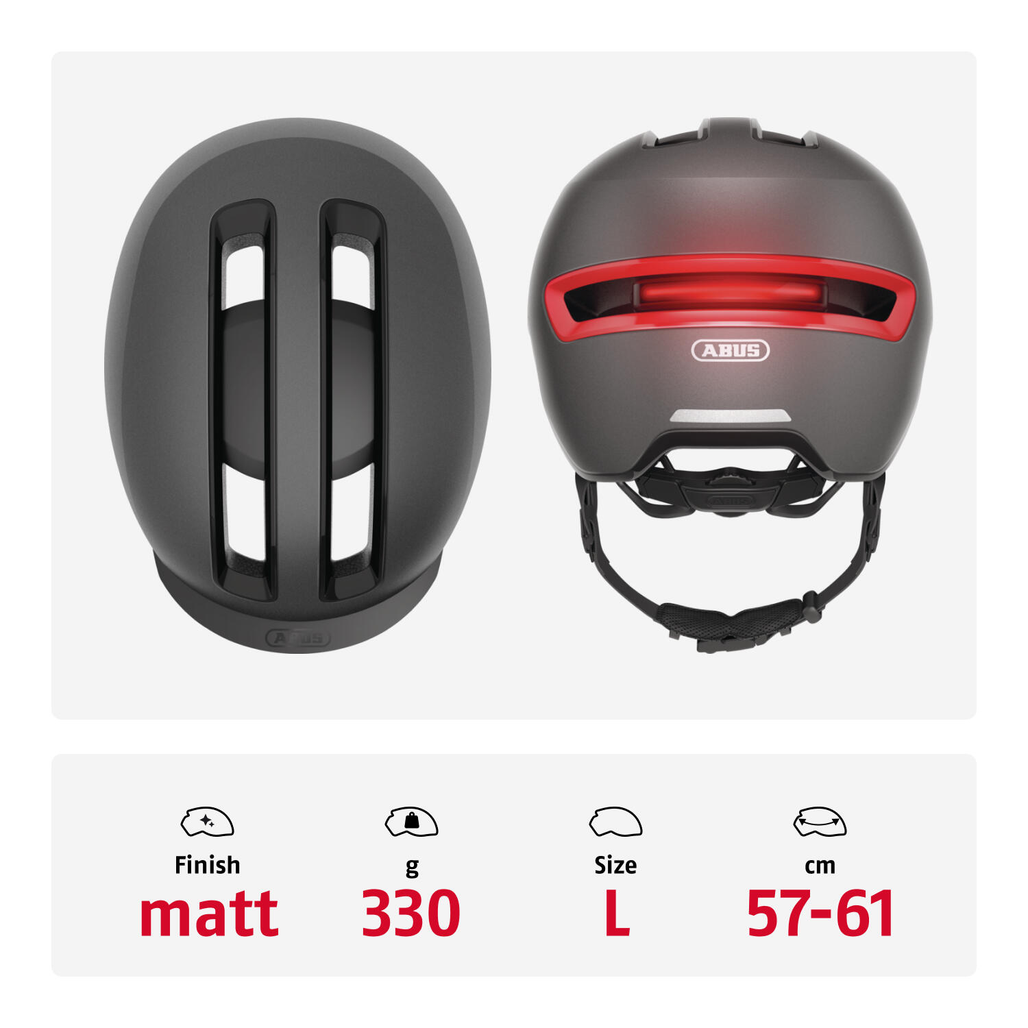 Casque de vélo "Hud-Y" gris foncé 3/7