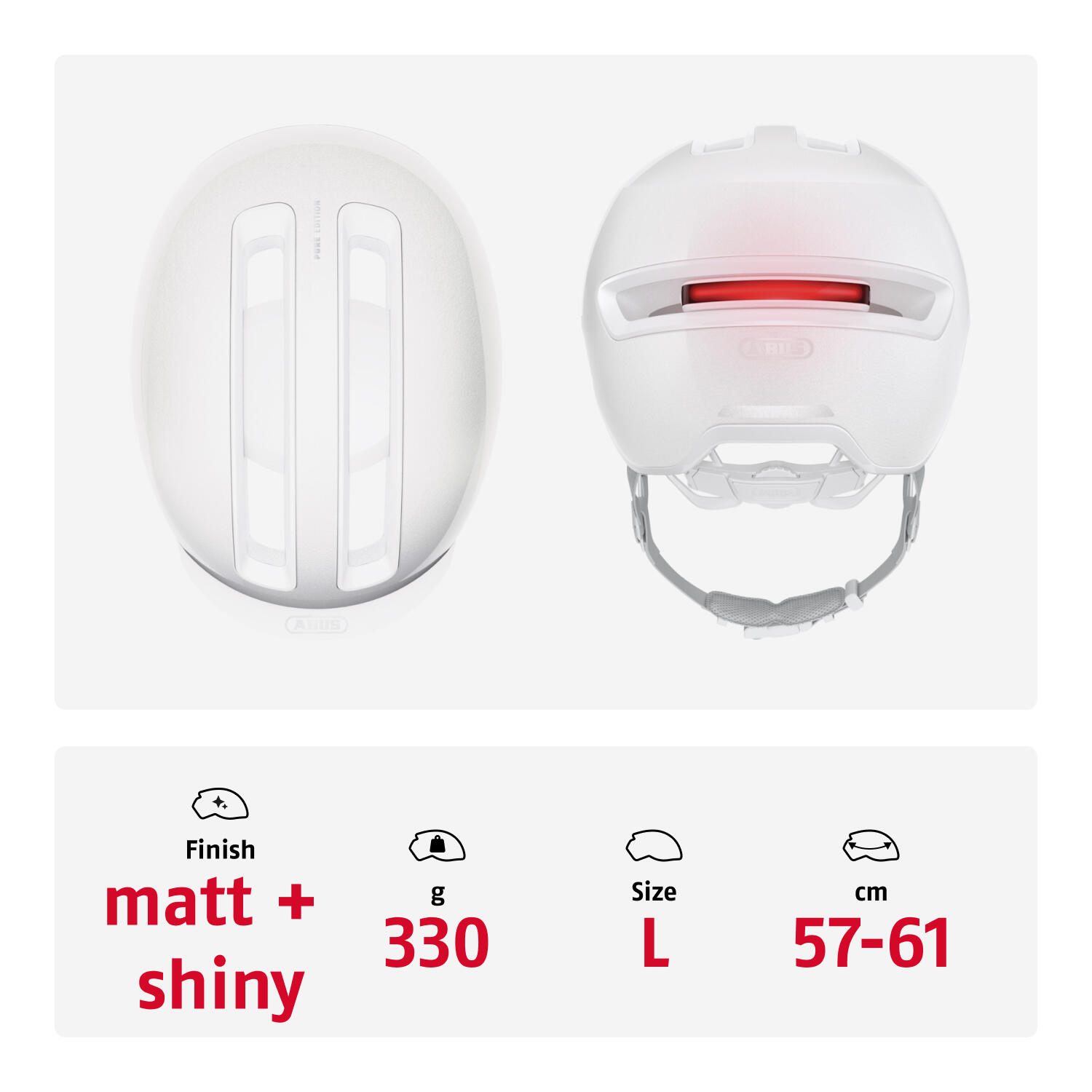 Casque Abus Hud-Y Pure L 57-61cm - Élégant et Sécurisé 5/7