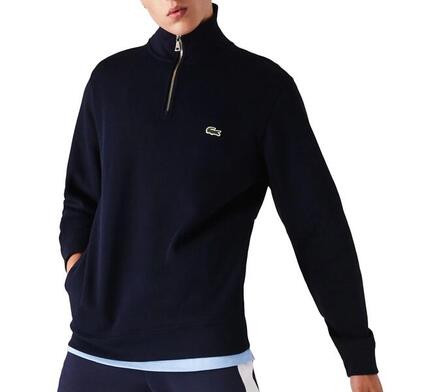 Heren Sweatshirt met Kwart Ritssluiting van Katoenmix (Marine)