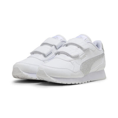 Zapatillas ST Runner v4 Glitter Niños PUMA White Silver Cool Light Gray Metallic