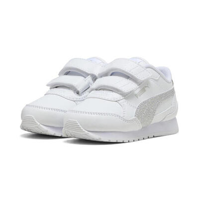 Zapatillas ST Runner v4 Glitter Niños PUMA White Silver Cool Light Gray Metallic