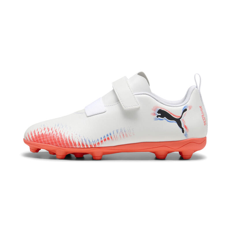 Dziecięce buty piłkarskie FUTURE 8 PLAY FG/AG PUMA White Black Glowing Red
