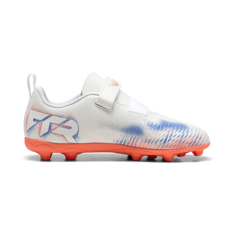 Dziecięce buty piłkarskie FUTURE 8 PLAY FG/AG PUMA White Black Glowing Red