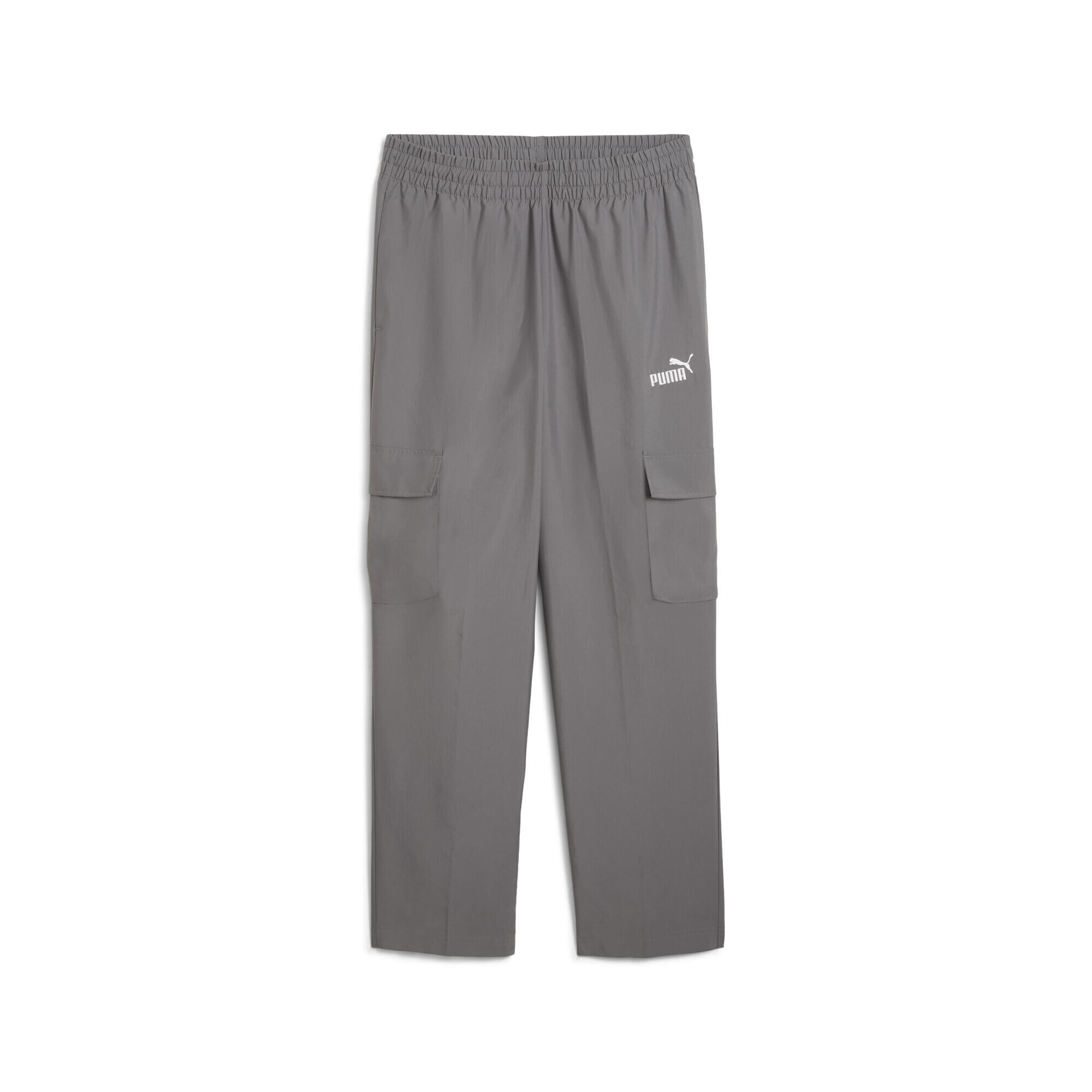 PUMA Pantaloni cargo in tessuto con logo Essentials No. 1 da uomo PUMA Cast Iron Gray