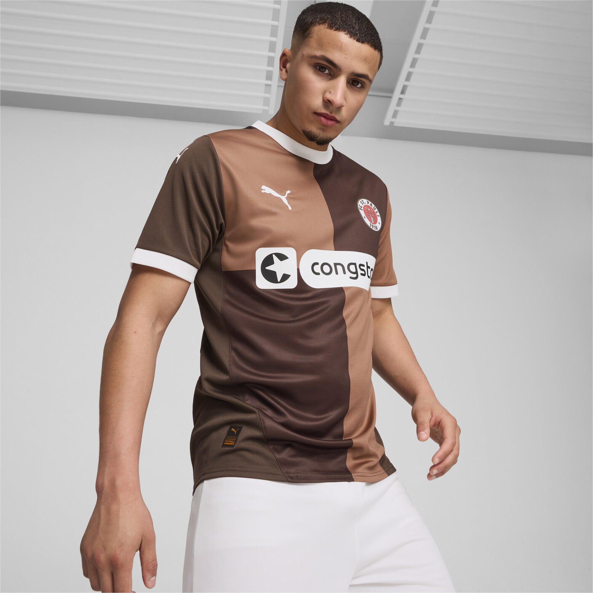 Camiseta FC St. Pauli 1.ª equipación 24/25 Hombre PUMA Espresso Brown White 2/7