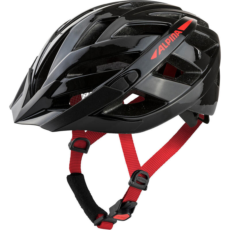 Cască ALPINA PANOMA 2.0 negru-roșu lucios 56-59 cm.