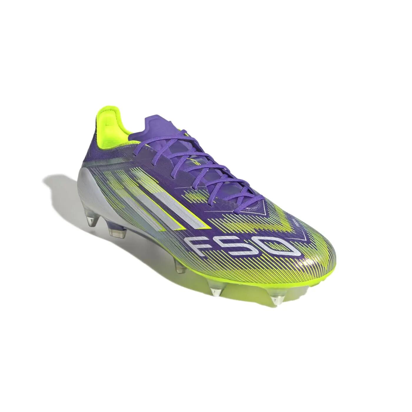 Adidas F50 Elite SG Studs Violet et jaune vif 6/7
