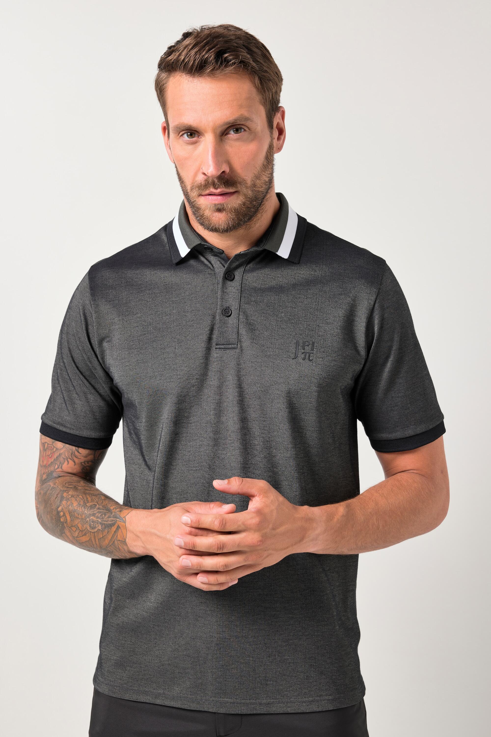 JAY-PI Polo Golf JAY-PI TwoTone nero taglie forti QuickDry