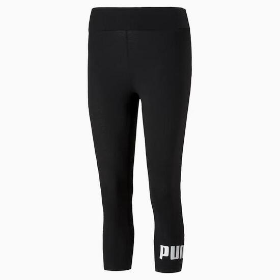 Leggings A 3/4 Logo Donna Puma Essentials Nero