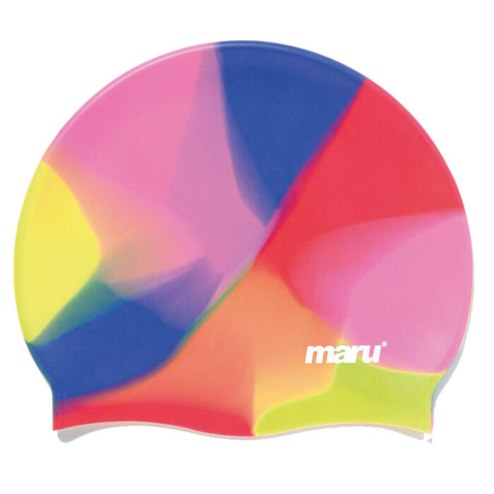 MARU öntött szilikon úszósapka rózsaszín-kék-fluo narancs 2/2