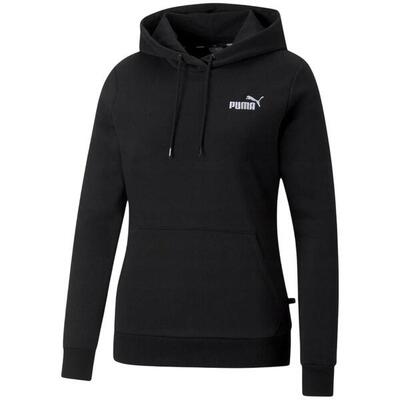 Dames essentials geborduurde hoodie (zwart)