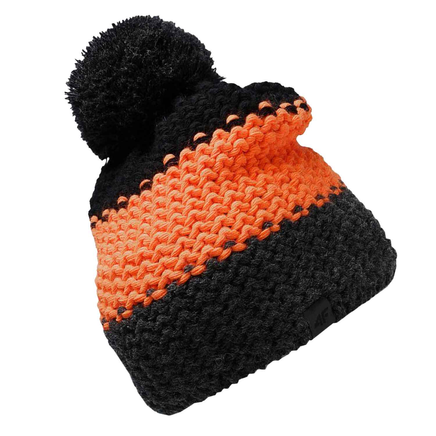 Berretto Pom Pom Bambini 4F Nero Arancio 2/2